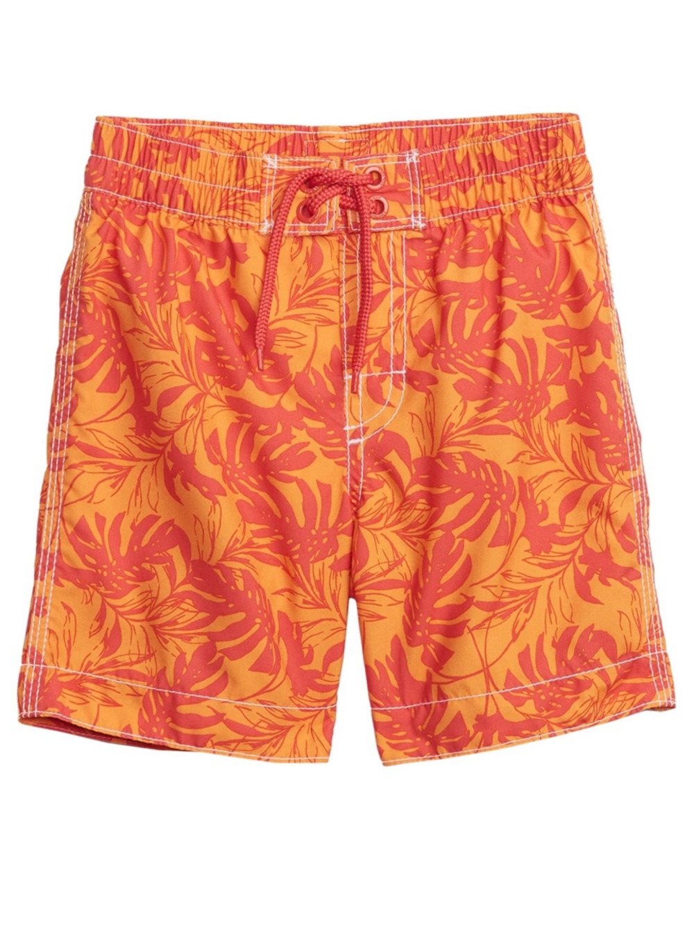 NWT Baby Gap Boys Orange & Coral Tropical Print Swim Shorts
